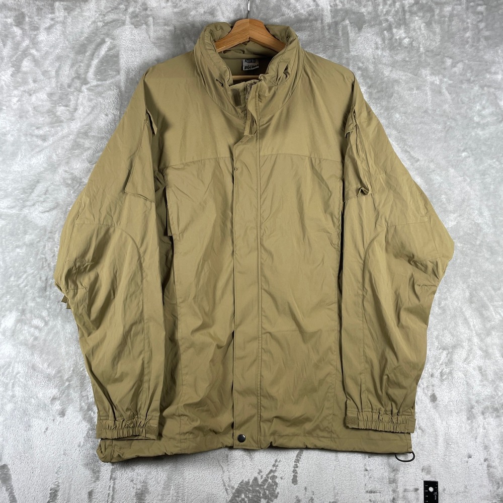 MFH Tactical Jacket Mens XXL Brown Tan Full Zip Nylon Spandex 03401R